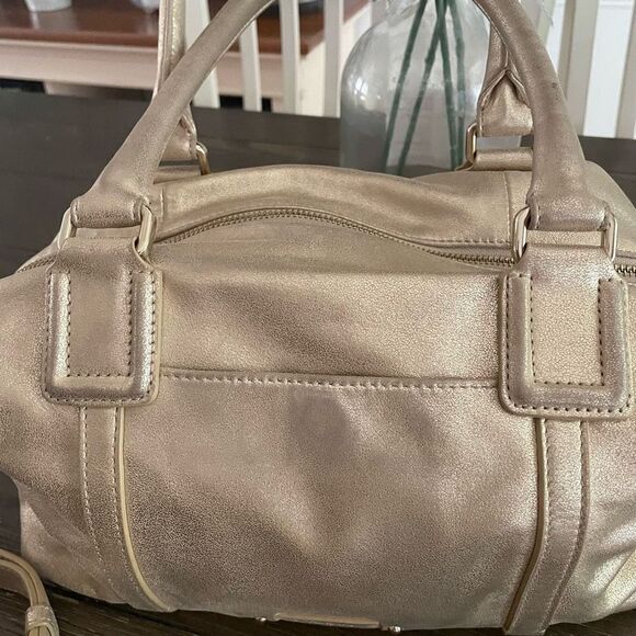 Cole Haan Archer Satchel Soft Gold Leather Gramercy Crossbody Handbag Purse - Picture 12 of 12